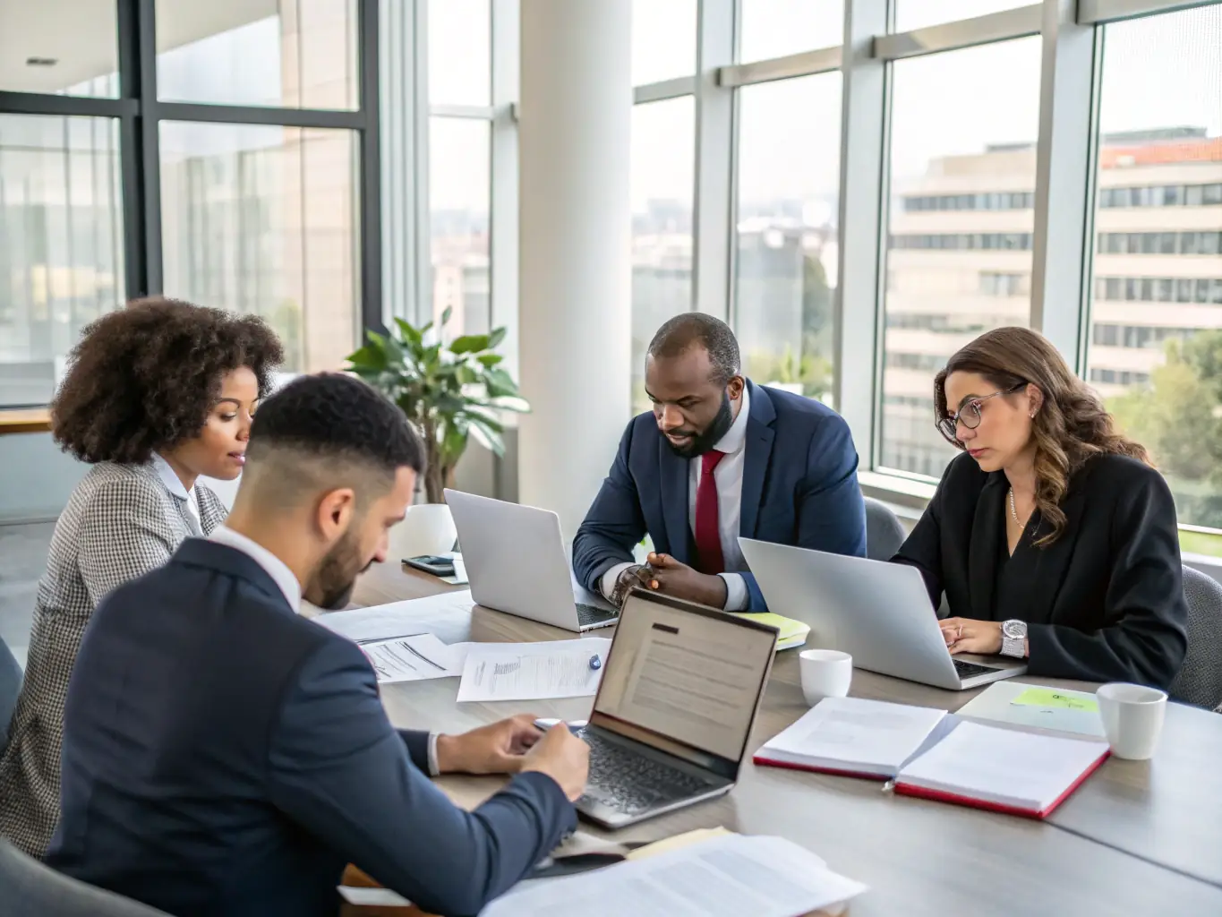 An image of a business meeting with diverse professionals negotiating, illustrating Continental Market LLC's negotiation support services.